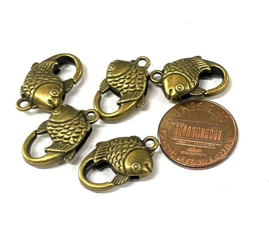 Lobster Claw Clasps,  Fish, 100pcs (JZ-1123)