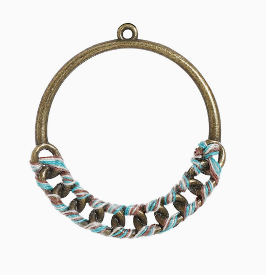 Antique Copper, Antique Bronze Boho Earring Hoops Charms Pendants 10pcs