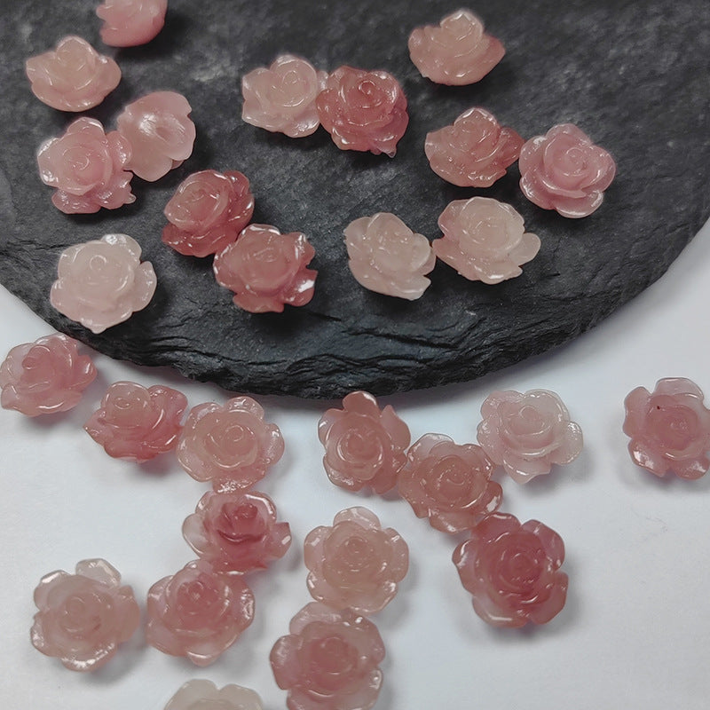 Shell powder flower beads, Shell Beads, Rose beads, Flower Beads, 6mm, 10mm 200pcs