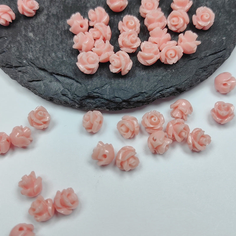 Shell powder flower beads, Shell Beads, Rose beads, Flower Beads, 6mm, 10mm 200pcs