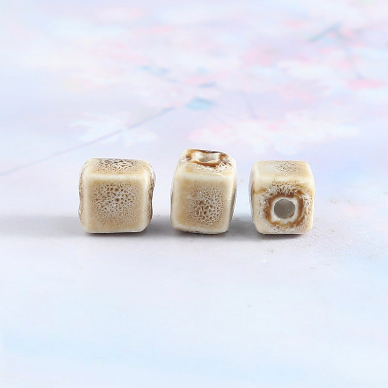 Ceramic Beads, Cube, 8mm, 200pcs