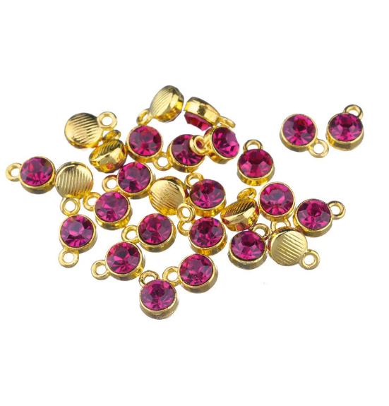 Birthstone charms, Rhinestone Charms Pendants, 10mm, 500pcs