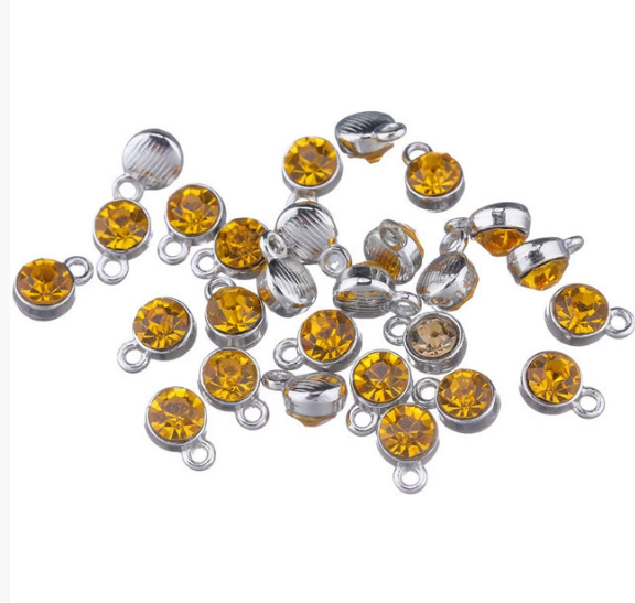 Birthstone charms, Rhinestone Charms Pendants, 10mm, 500pcs