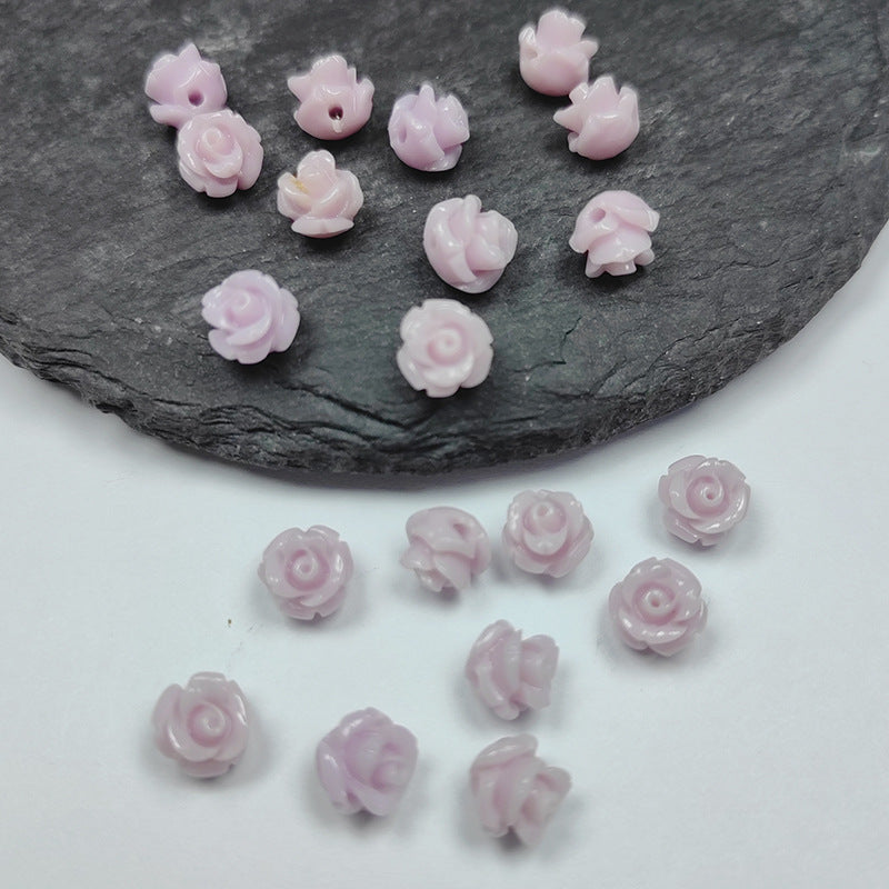 Shell powder flower beads, Shell Beads, Rose beads, Flower Beads, 6mm, 10mm 200pcs