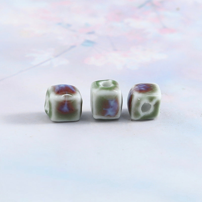 Ceramic Beads, Cube, 8mm, 200pcs