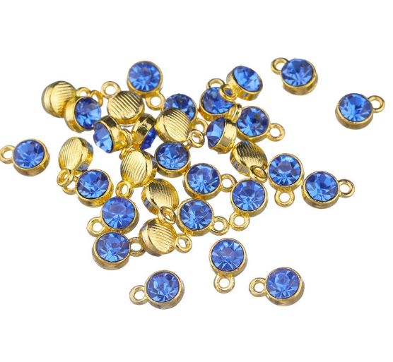 Birthstone charms, Rhinestone Charms Pendants, 10mm, 500pcs