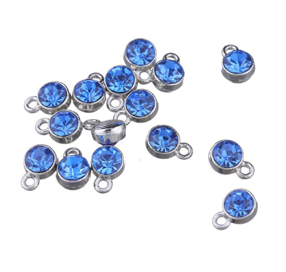 Birthstone charms, Rhinestone Charms Pendants, 10mm, 500pcs