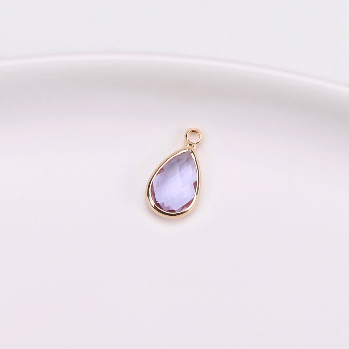 Birthstone charms, Teardoops Rhinestone Charms Pendants, 12-22mm, 100pcs