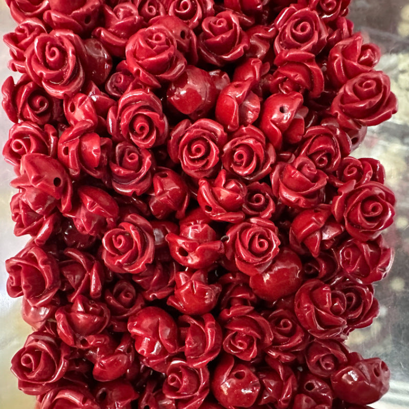 Shell powder flower beads, Shell Beads, Rose beads, Flower Beads, 6mm, 10mm 200pcs