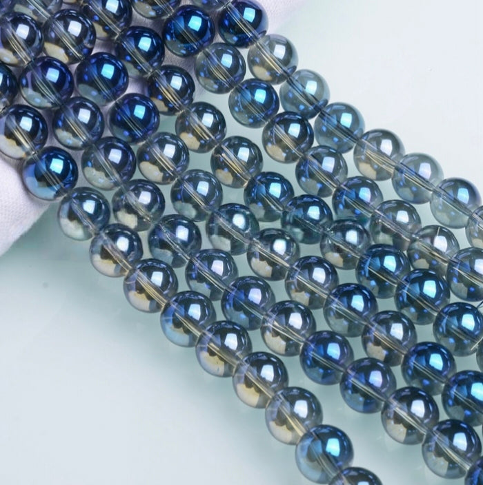 Iridescent Beads, Glass Beads , Round Glass Beads, 2-12mm, 20 strands