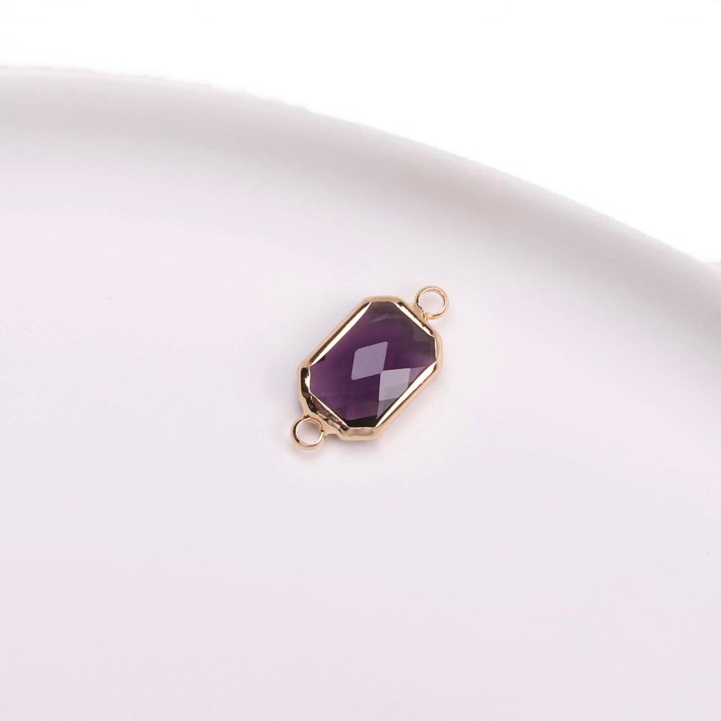 Birthstone charms, Rectangle Rhinestone Charms Pendants, 22-25mm, 100pcs