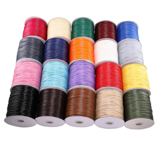 Korean Wax Cord, Bracelet Necklace Cord, Polyester cord, 0.5mm- 2mm, 2 rolls