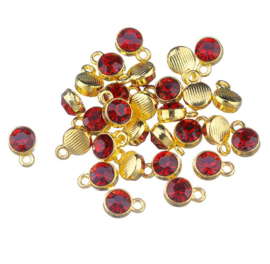Birthstone charms, Rhinestone Charms Pendants, 10mm, 500pcs