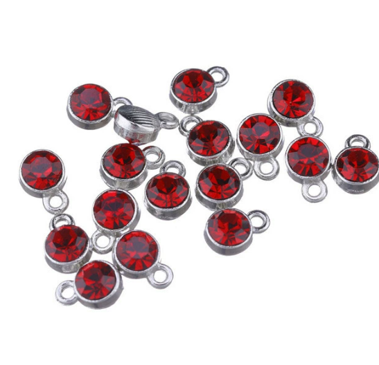 Birthstone charms, Rhinestone Charms Pendants, 10mm, 500pcs