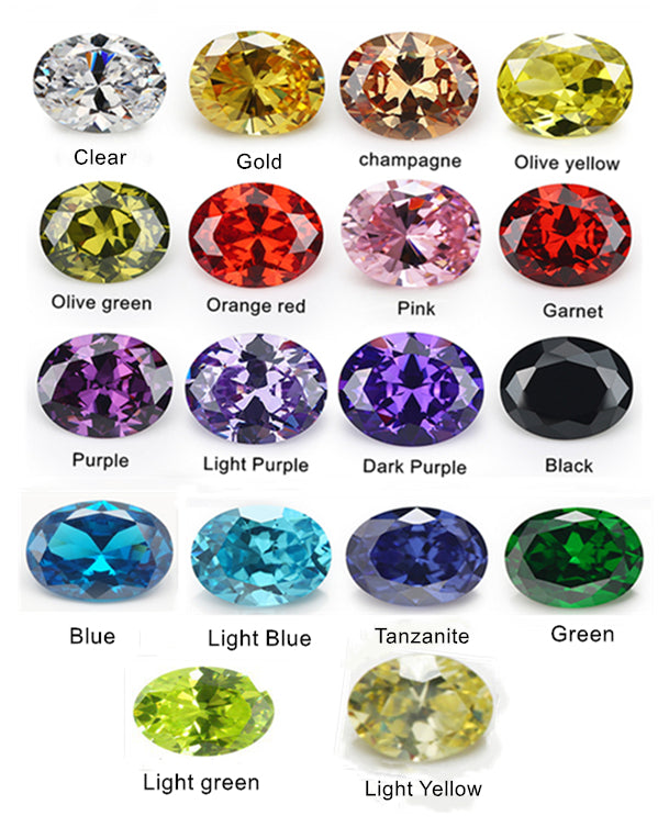 4-12mm, Oval Cubic Zircon Beads, 50 pcs