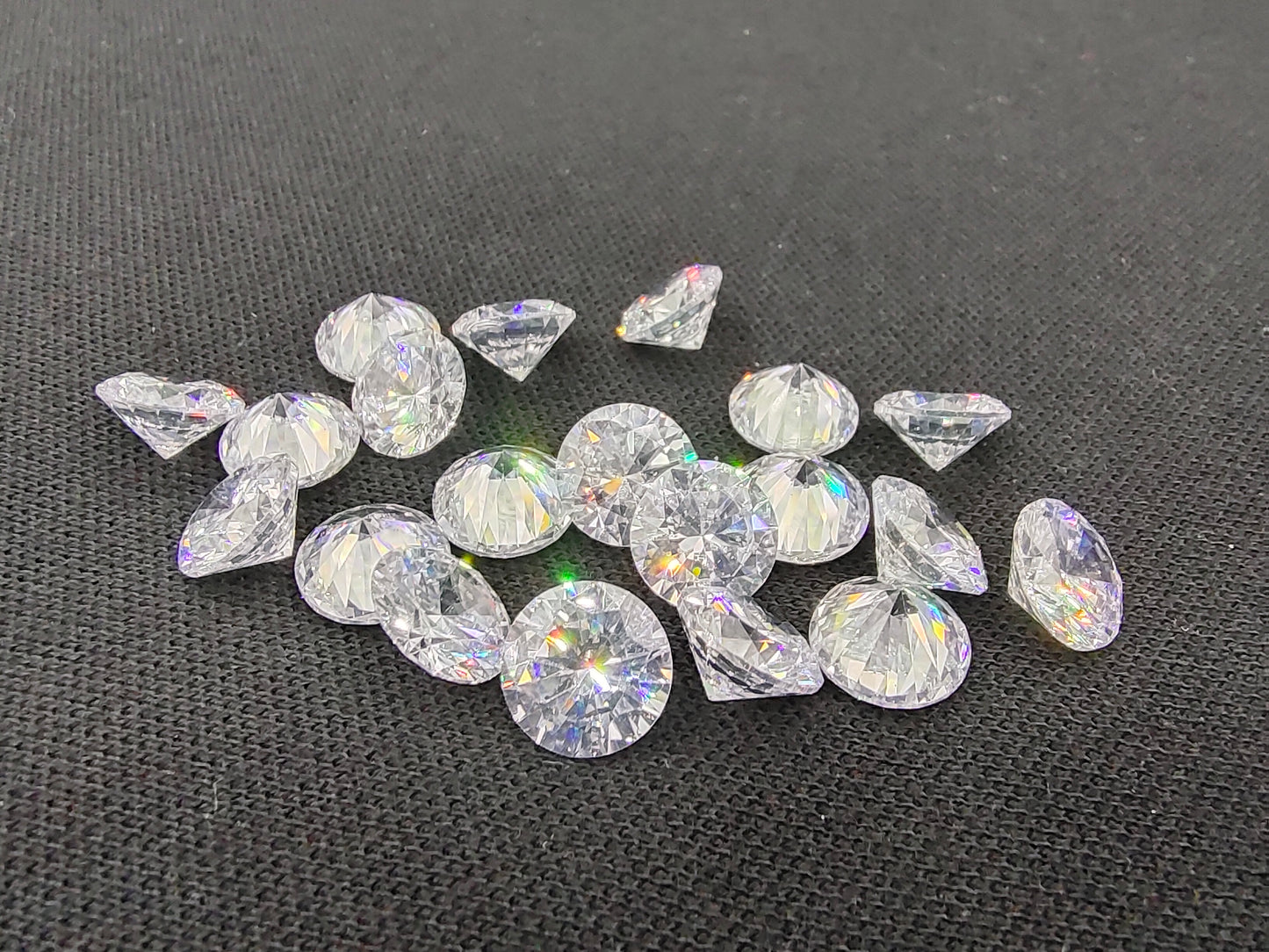 4-14mm, Cubic Zircon Beads, Round ,50 pcs