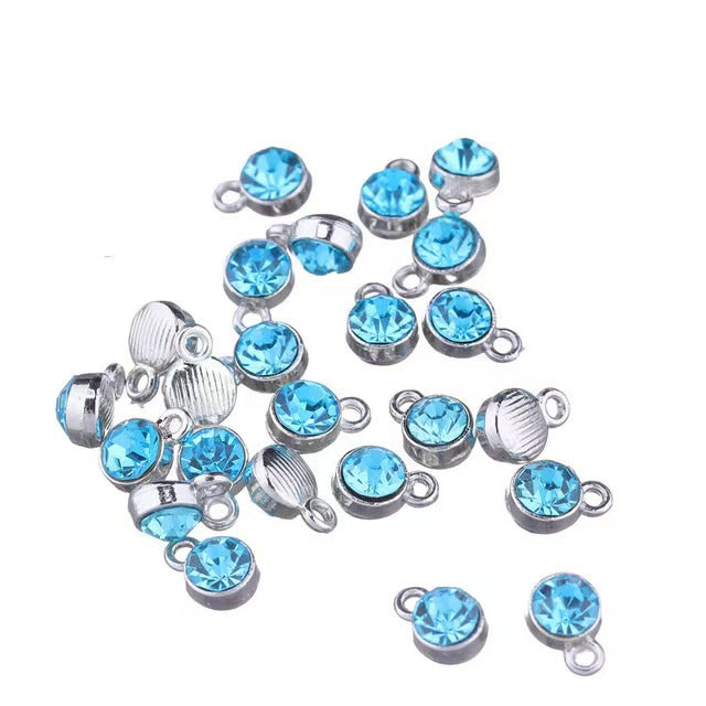 Rhinestone Charms Pendants 7x10mm, 100pcs