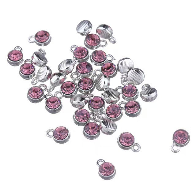 Rhinestone Charms Pendants 7x10mm, 100pcs