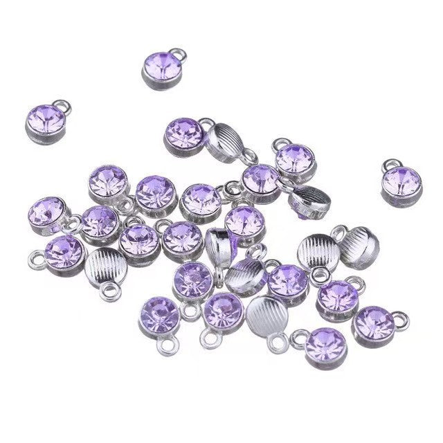 Rhinestone Charms Pendants 7x10mm, 100pcs