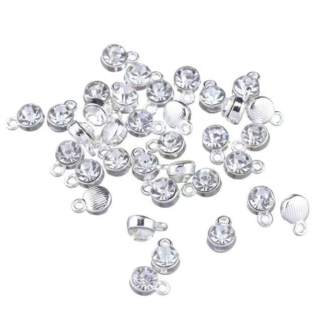 Rhinestone Charms Pendants 7x10mm, 100pcs