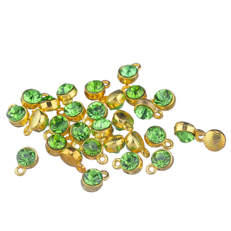 Rhinestone Charms Pendants 7x10mm, 100pcs
