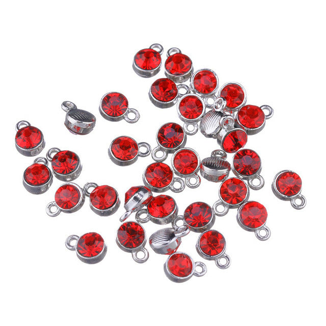 Rhinestone Charms Pendants 7x10mm, 100pcs