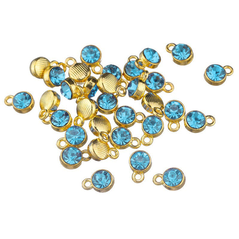 Rhinestone Charms Pendants 7x10mm, 100pcs