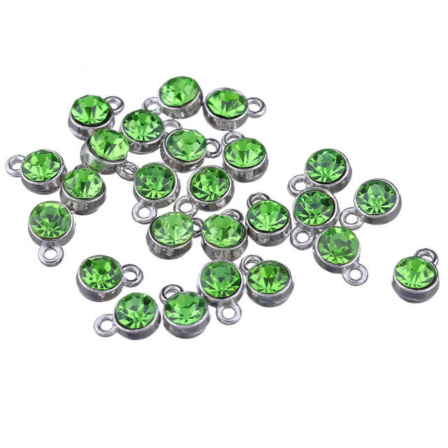 Rhinestone Charms Pendants 7x10mm, 100pcs