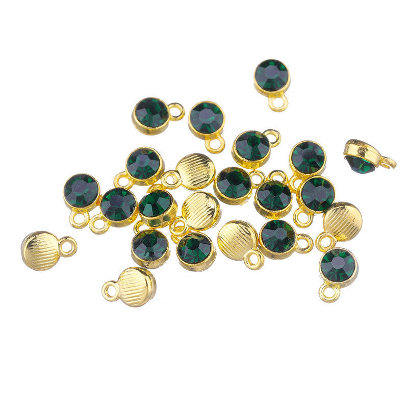 Rhinestone Charms Pendants 7x10mm, 100pcs