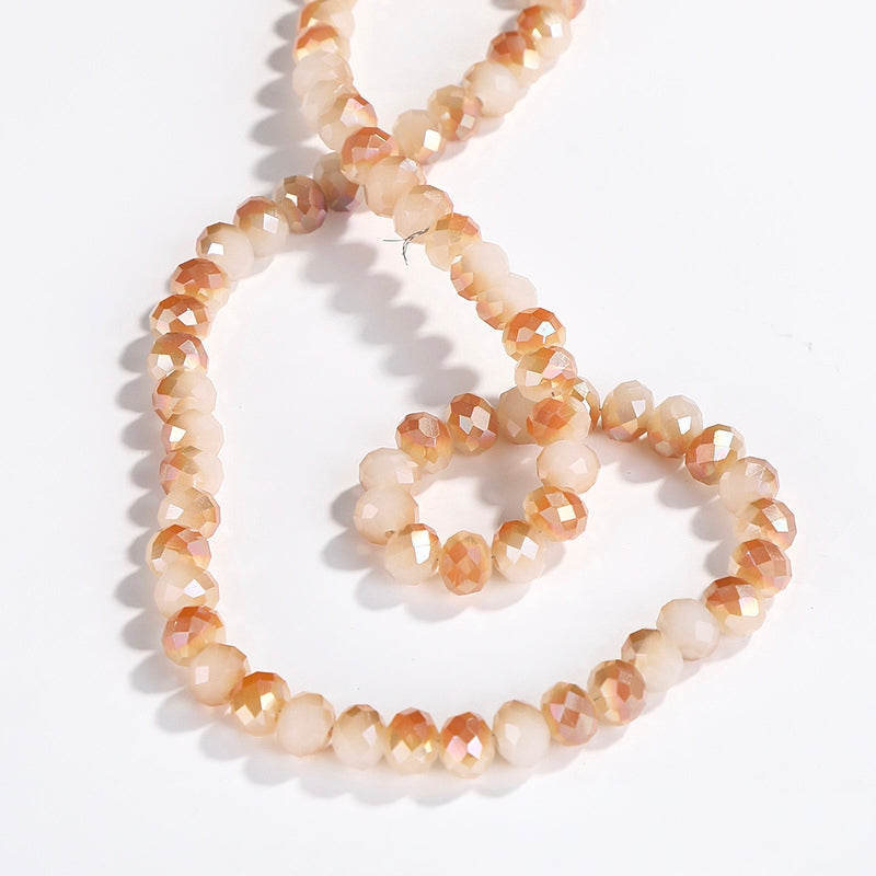 4mm,6mm, 8mm, 10mm Electroplated Metallic color Roundelle Glass beads, 50 strands