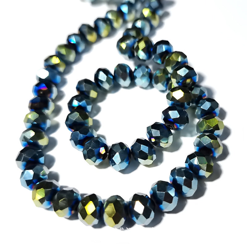 4mm,6mm, 8mm, 10mm Electroplated Metallic color Roundelle Glass beads, 50 strands