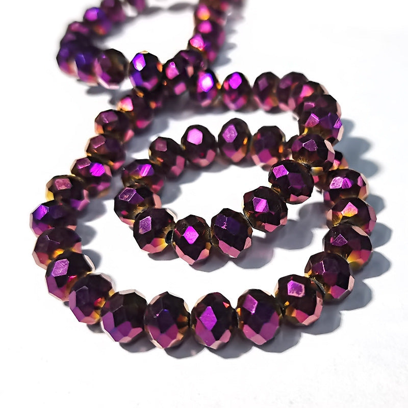 4mm,6mm, 8mm, 10mm Electroplated Metallic color Roundelle Glass beads, 50 strands