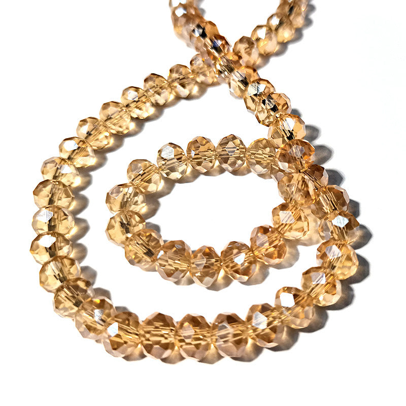 4mm,6mm, 8mm, 10mm Electroplated Metallic color Roundelle Glass beads, 50 strands