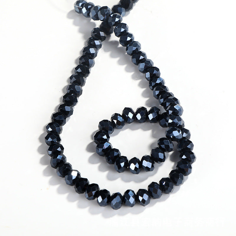 4mm,6mm, 8mm, 10mm Electroplated Metallic color Roundelle Glass beads, 50 strands
