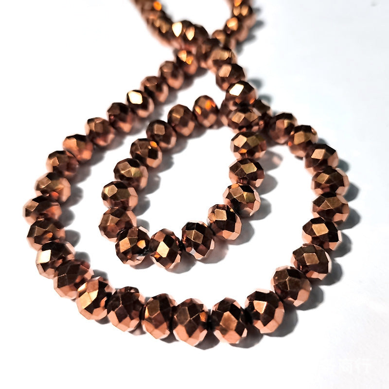 4mm,6mm, 8mm, 10mm Electroplated Metallic color Roundelle Glass beads, 50 strands