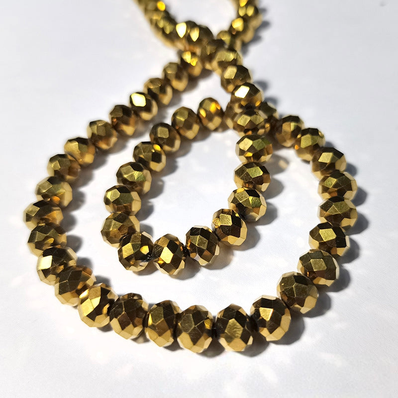 4mm,6mm, 8mm, 10mm Electroplated Metallic color Roundelle Glass beads, 50 strands