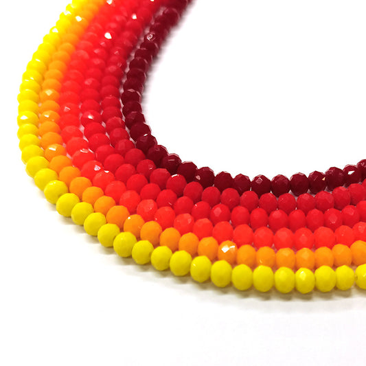 2mm,3mm,4mm,6mm, 8mm, 10mm Opaque Roundelle Glass beads, 50 strands