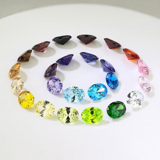 4-12mm,  Oval Cubic Zircon Beads, 50 pcs