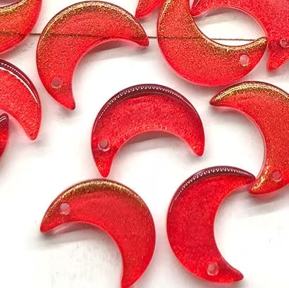 Moon Glass Beads,  11*16mm, 500pcs