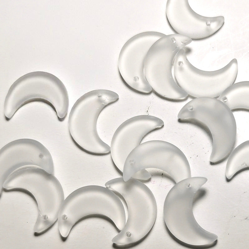 Moon Glass Beads, 11*16mm, 500pcs