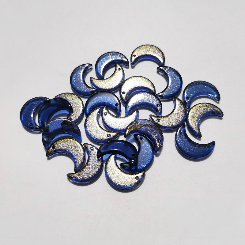 Moon Glass Beads, 11*16mm, 500pcs