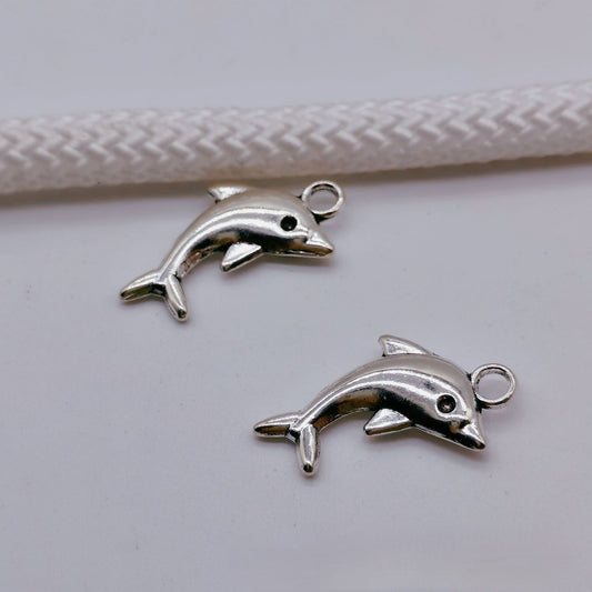 Antique Silver Dolphin Charms Pendant, 200pcs