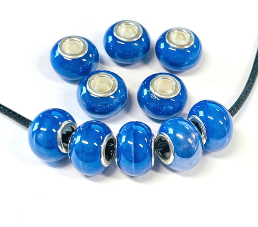 Ceramic Beads , Ceramic European Beads, Large Hole Rondelle Beads, 200pcs