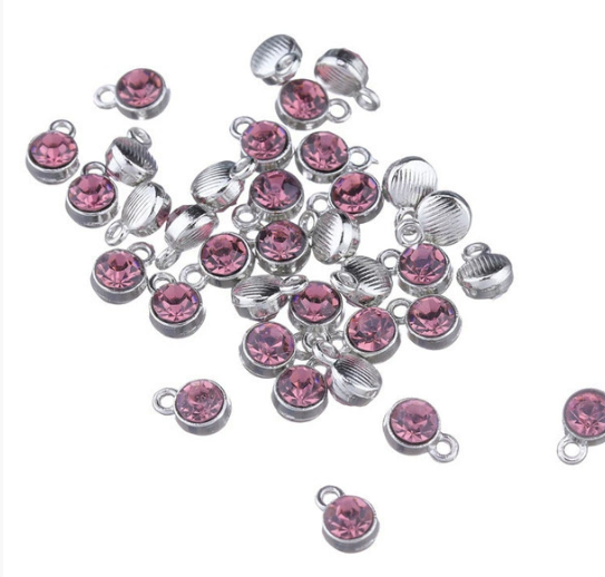 Birthstone charms, Rhinestone Charms Pendants, 10mm, 500pcs