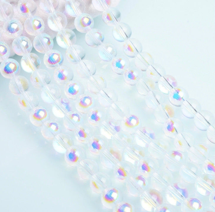 Iridescent Beads, Glass Beads , Round Glass Beads, 2-12mm, 20 strands