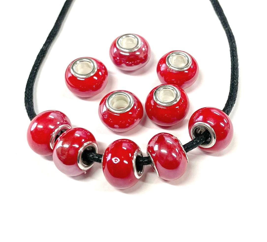 Ceramic Beads , Ceramic European Beads, Large Hole Rondelle Beads, 200pcs