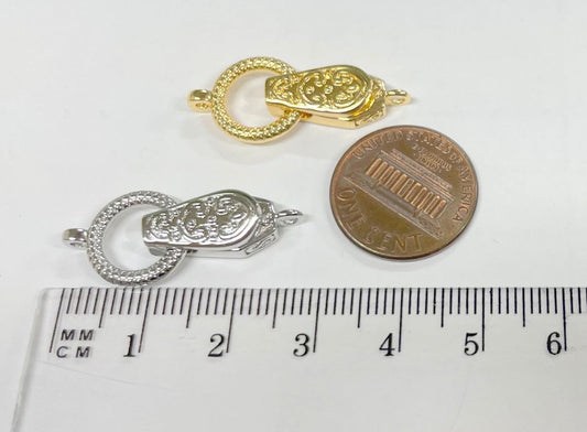 10 sets Brass Fold Over Magnetic Clasp: 28mm Buckle Clasp , 1.5mm Hole