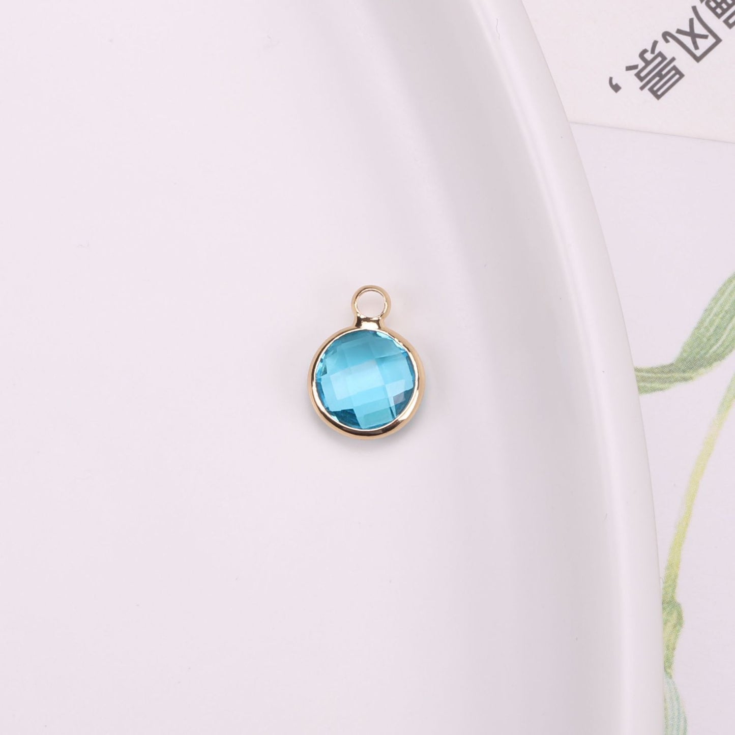 Birthstone charms, Round Rhinestone Charms Pendants, 12mm, 100pcs