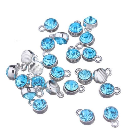 Birthstone charms, Rhinestone Charms Pendants, 10mm, 500pcs