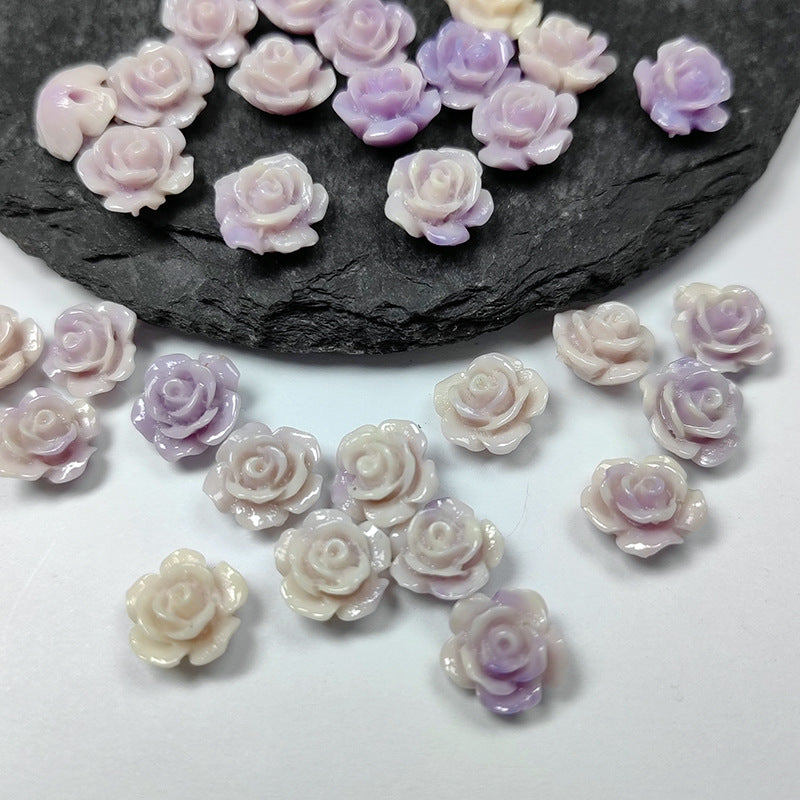 Shell powder flower beads, Shell Beads, Rose beads, Flower Beads, 6mm, 10mm 200pcs